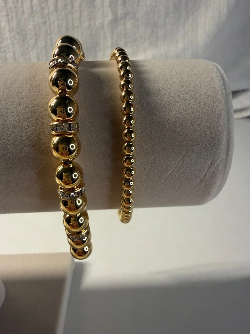 Gold Beaded Stackable Bracelets - Women Jewelry